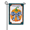 Evergreen Burlap Garden Flag - Pumpkin With Chinoiserie Bow