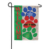 Evergreen Christmas Pawprint Trio Burlap Garden Flag