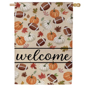 Evergreen Burlap House Flag - Game Day Welcome