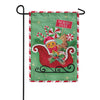 Evergreen North Pole Treats Sleigh Burlap Garden Flag