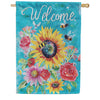 Evergreen Burlap House Flag - Colorful Summer Blooms