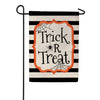 Evergreen Burlap Garden Flag - Striped Trick or Treat