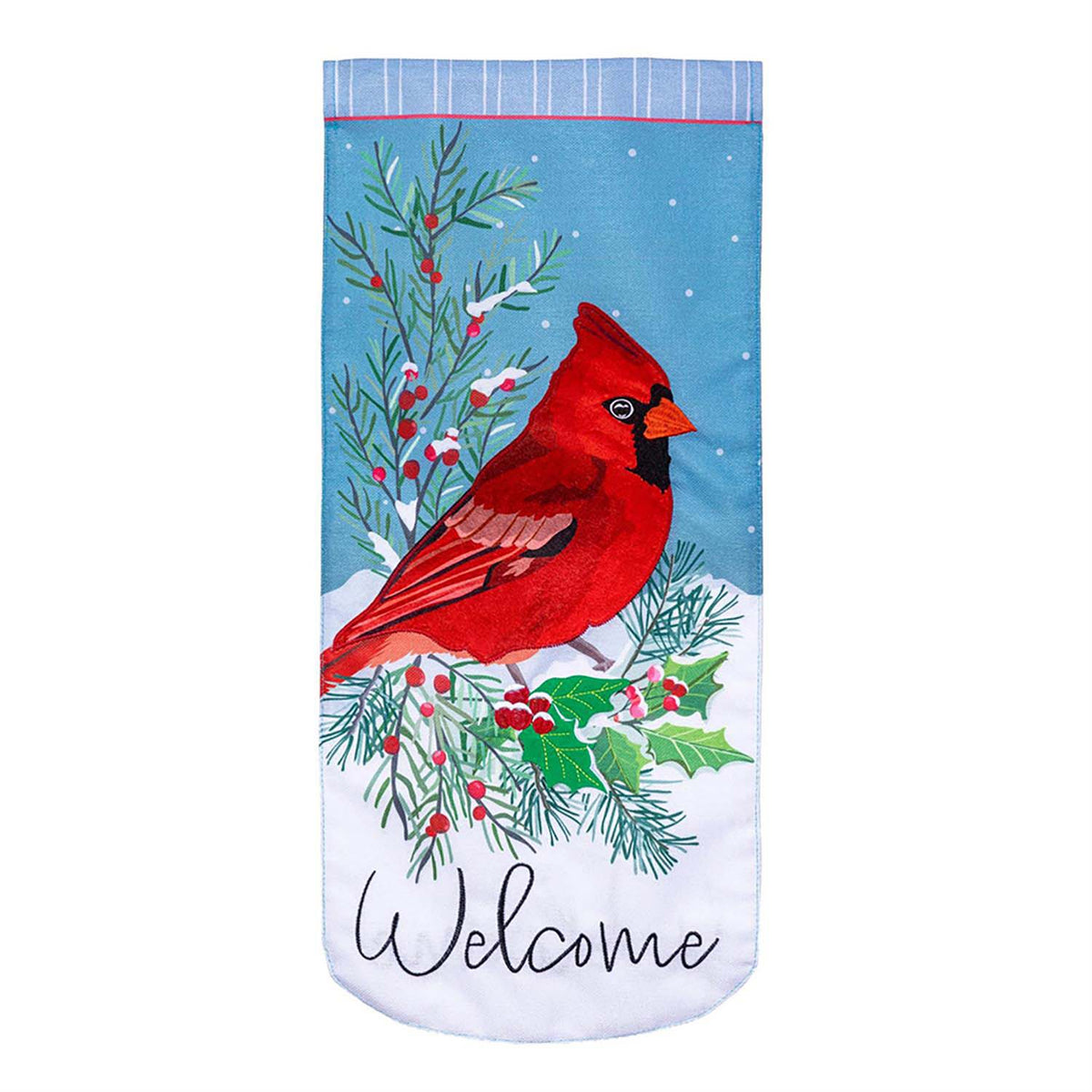 Evergreen Winter Night Cardinal Everlasting Impressions Textile Decor