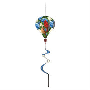Evergreen Cardinal Couple Among Hydrangea Balloon Spinner