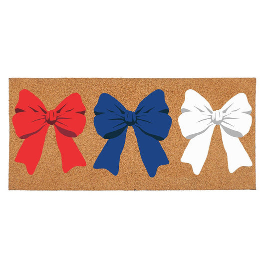 Evergreen American Classic Red White & Bows Flocked Coir Switch Mat
