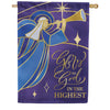 Evergreen Glory To God Lustre House Flag