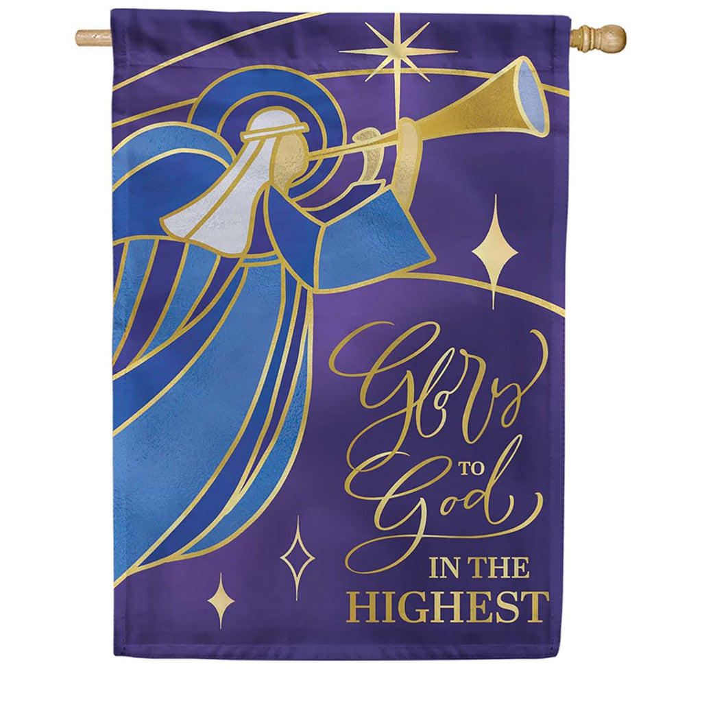 Evergreen Glory To God Lustre House Flag