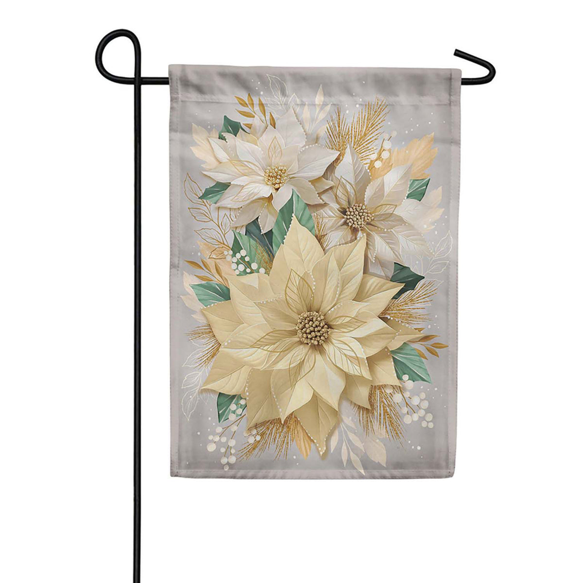 Evergreen Pearl and Pine Floral Lustre Garden Flag