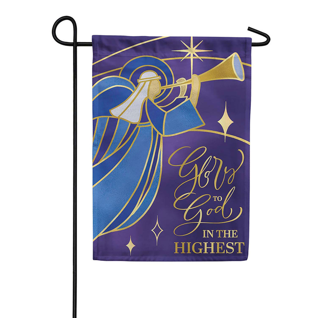 Evergreen Glory To God Lustre Garden Flag