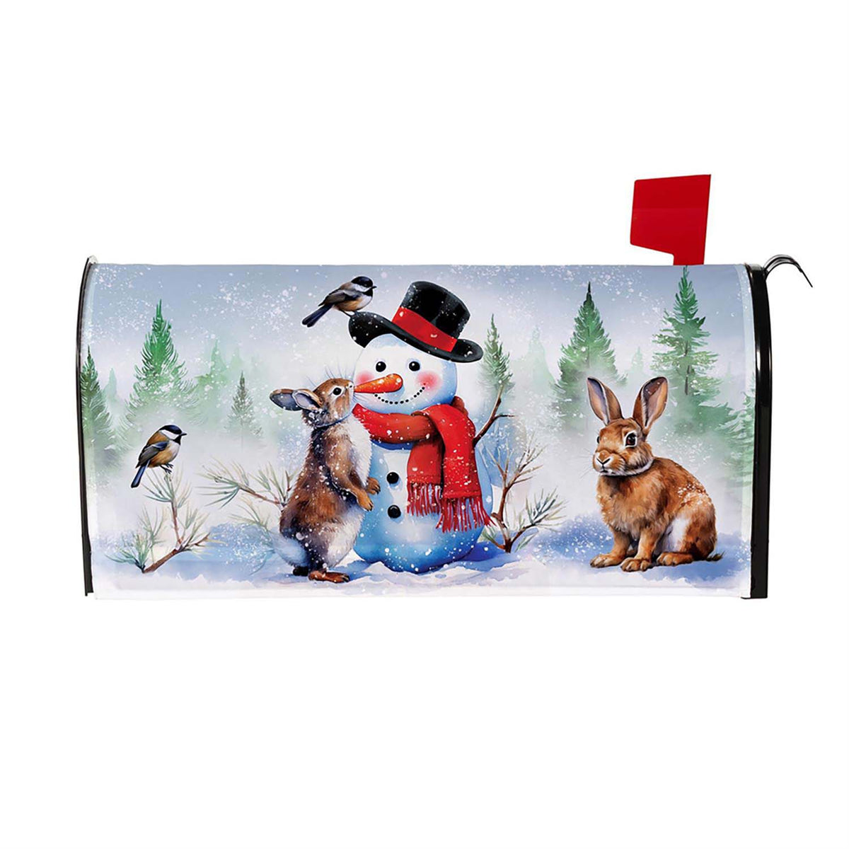 Evergreen Mailbox Cover - Snowman & Friends