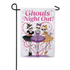 Evergreen Moire Garden Flag - Happy Halloween Skeleton Ballerinas