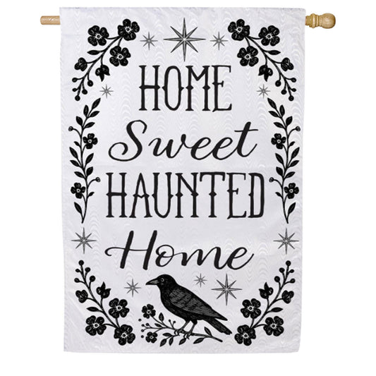 Evergreen Moire House Flag - Home Sweet Haunted Home