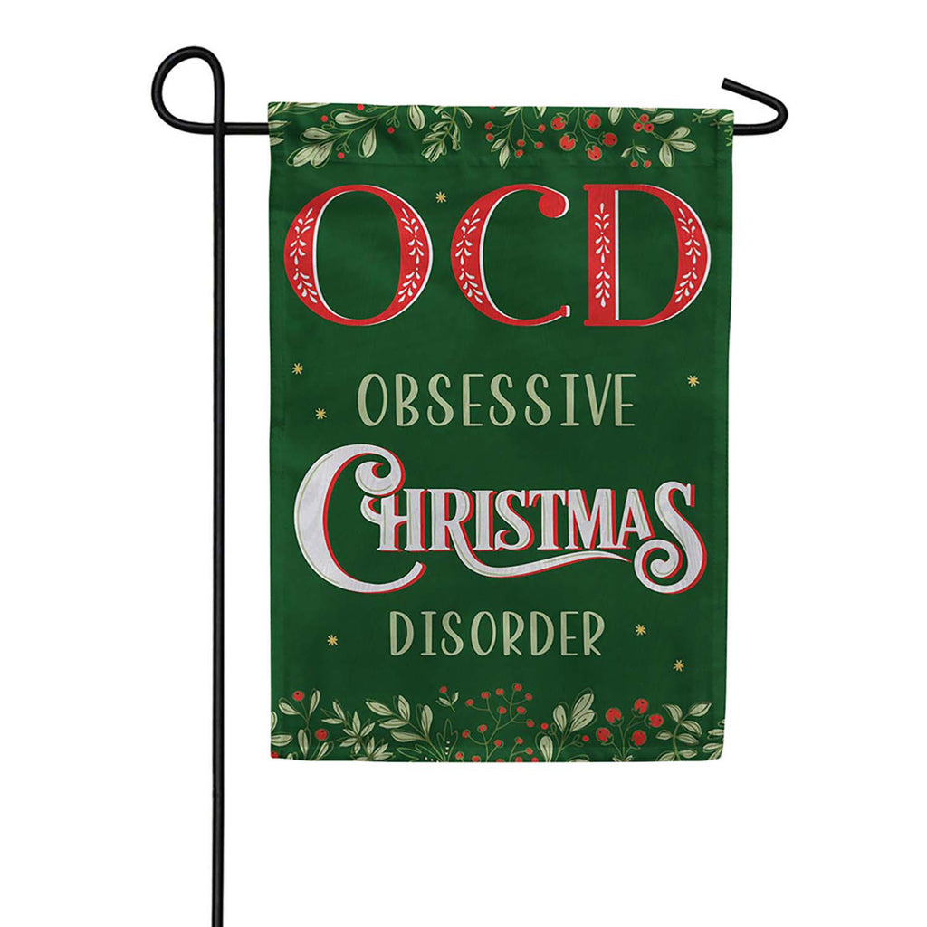Evergreen Moire Garden Flag - Obsessive Christmas Disorder