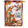 Evergreen Moire House Flag - Fox Family