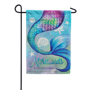 Evergreen Moire Garden Flag - Mermaid Crossing