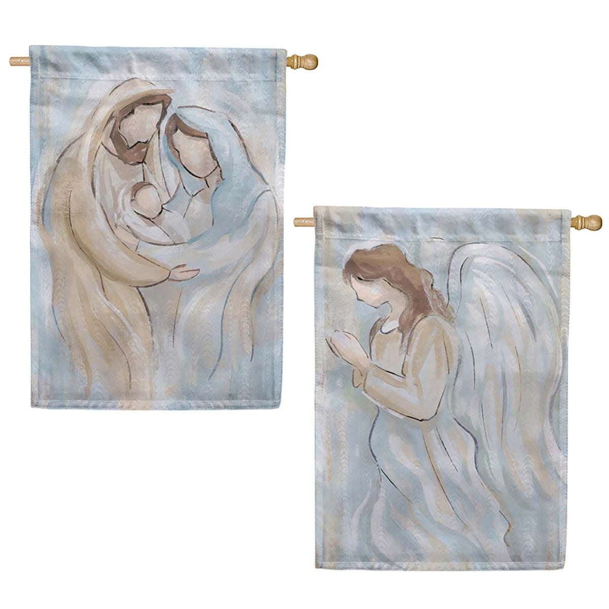 Evergreen Moire House Flag - Nativity Holy Miracle