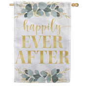 Evergreen Moire House Flag - Happily Ever After