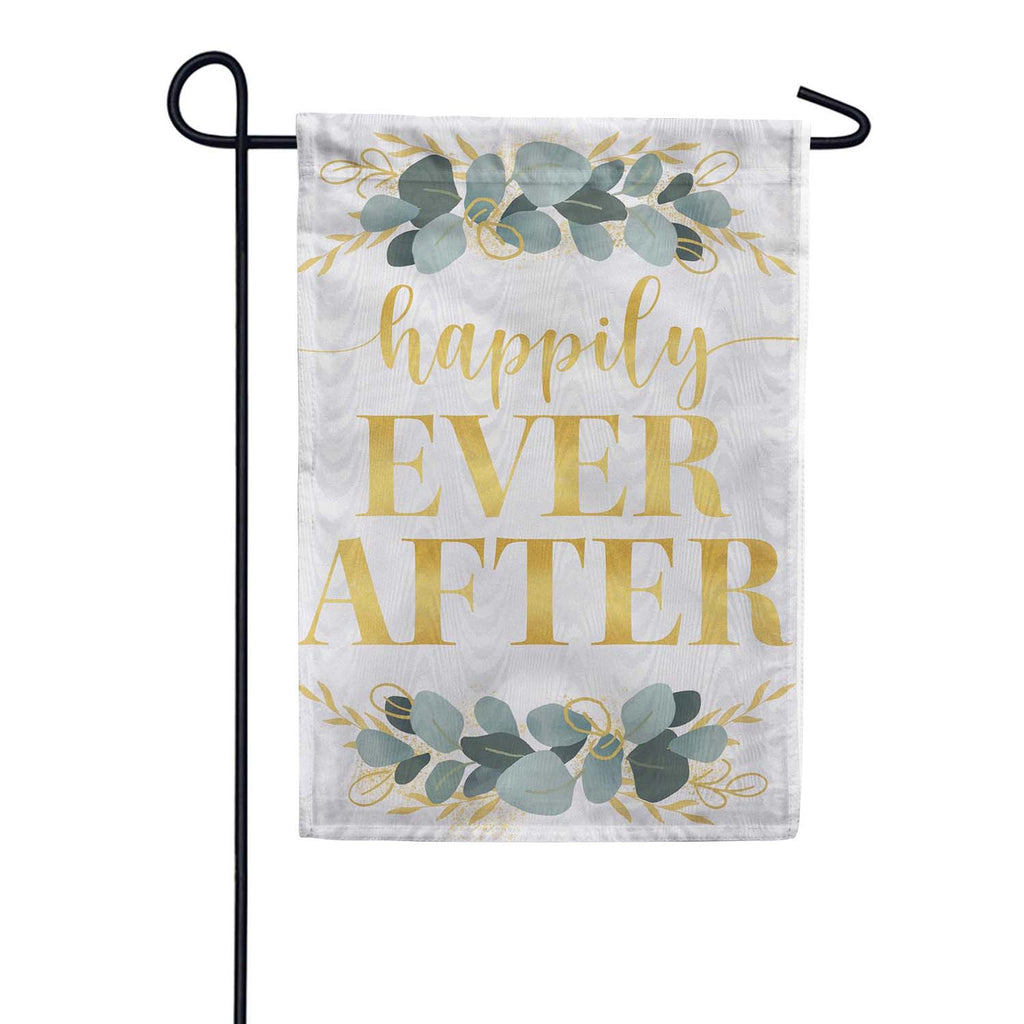 Evergreen Moire Garden Flag - Happily Ever After