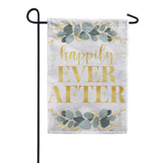 Evergreen Moire Garden Flag - Happily Ever After