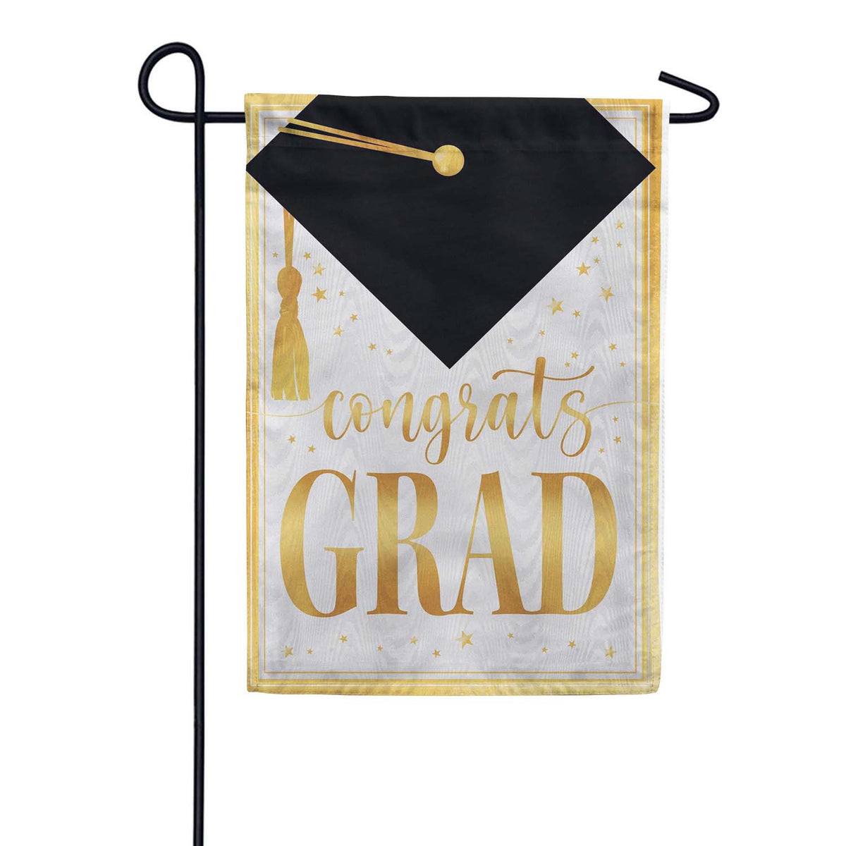 Evergreen Moire Garden Flag - Graduation