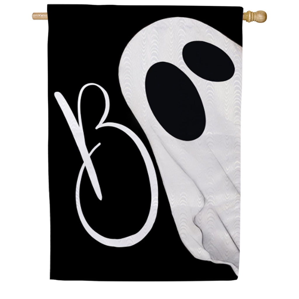 Evergreen Moire House Flag - Boo Ghost