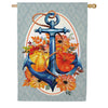 Evergreen Moire House Flag - Anchored in Fall