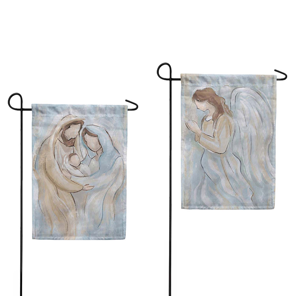 Evergreen Moire Garden Flag - Nativity Holy Miracle