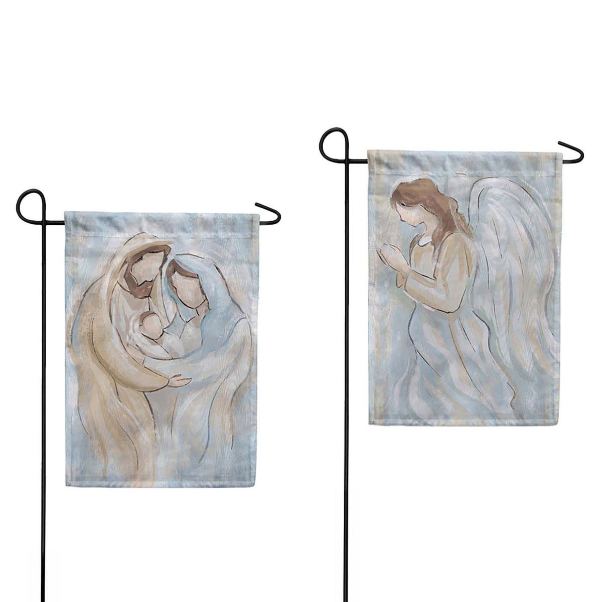 Evergreen Moire Garden Flag - Nativity Holy Miracle