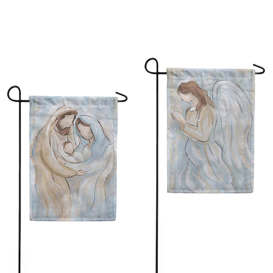 Evergreen Moire Garden Flag - Nativity Holy Miracle