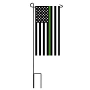 Evergreen Thin Green Line Mini Flag with Stand