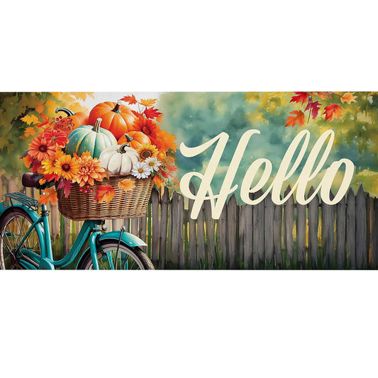 Evergreen Hello Fall Pumpkin & Leaves Sassafras Switch Mat