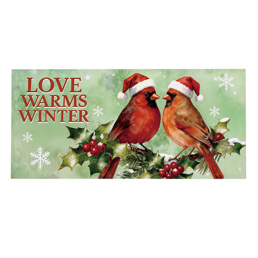 Evergreen Sassafras Switch Mat - Snowbirds , Love Warms Winter