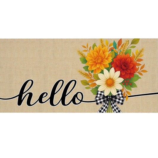 Evergreen Hello Fall Bow Florals Sassafras Switch Mat