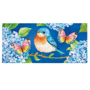 Evergreen Sassafras Switch Mat -Bluebird and Hydrangea