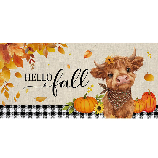 Evergreen Frankie The Fall Highland Cow Sassafras Switch Mat