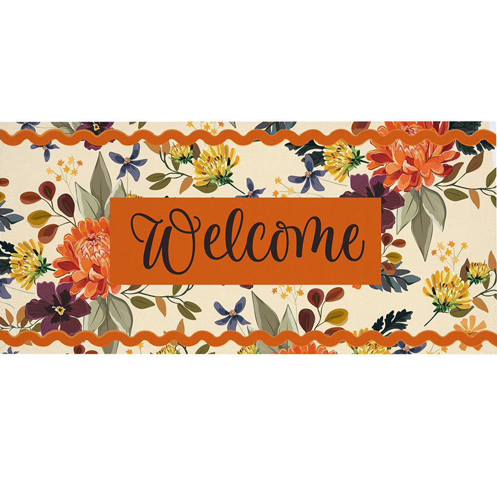 Evergreen Fall Floral Welcome Sassafras Switch Mat