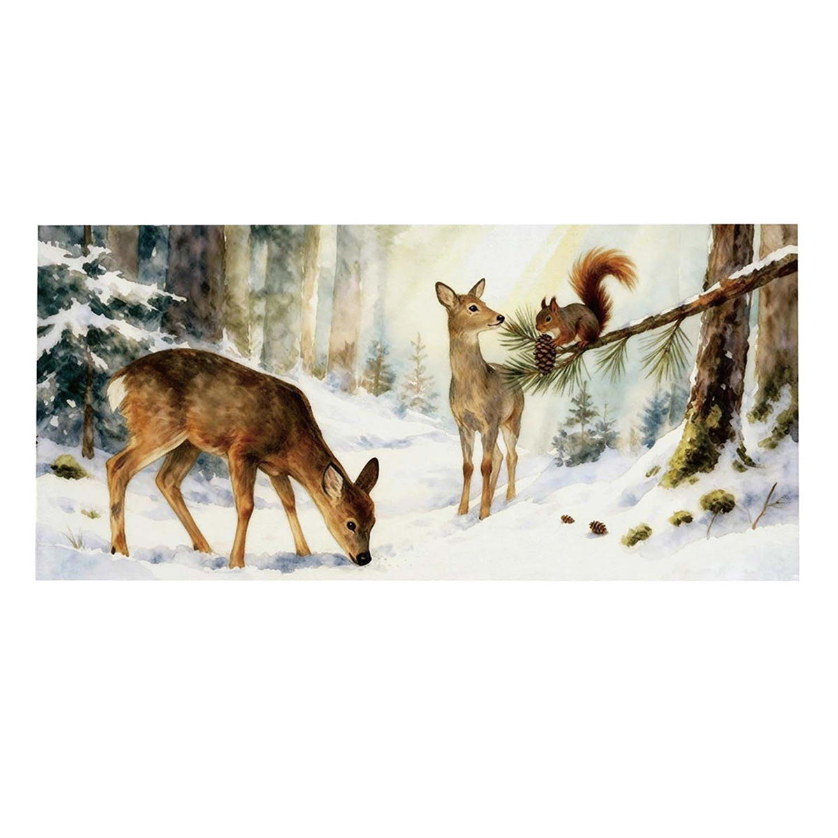 Evergreen Sassafras Switch Mat - Winter Forest Friends