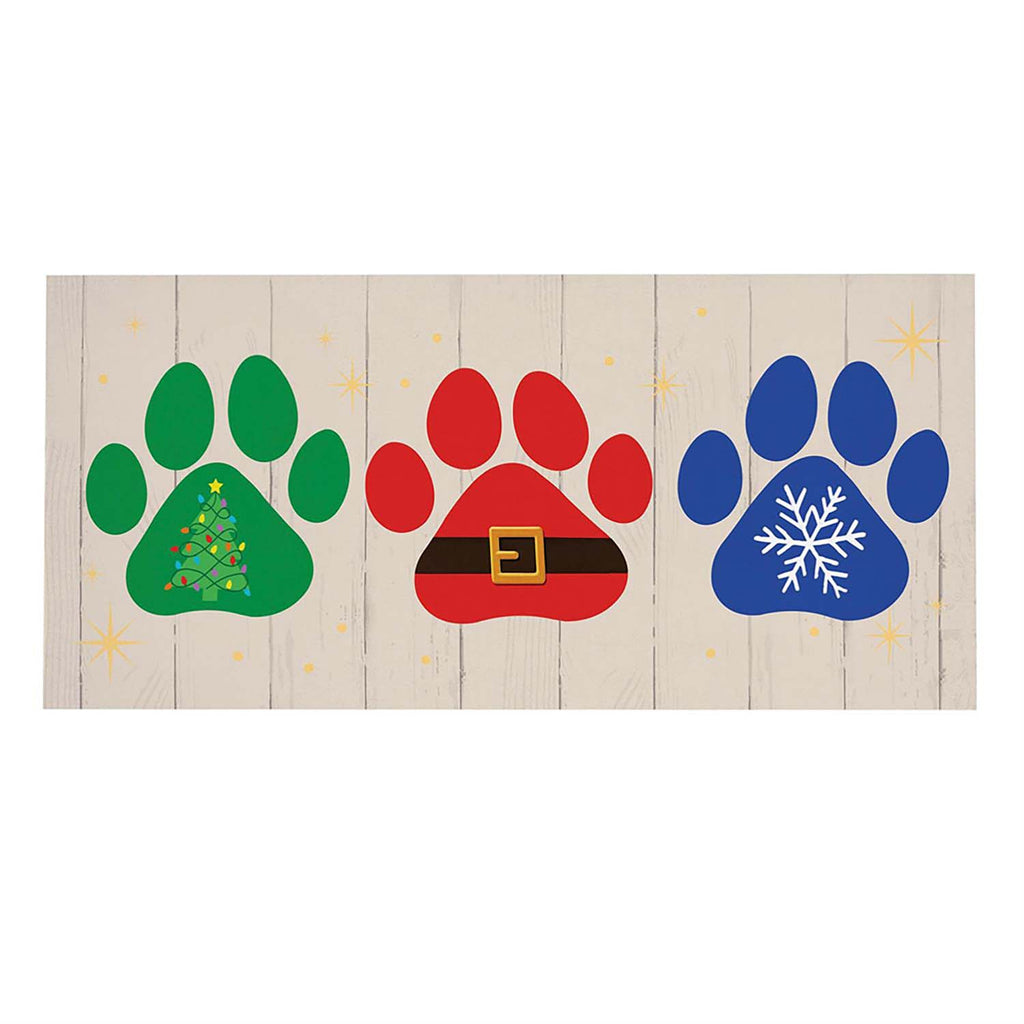 Evergreen Sassafras Switch Mat - Christmas Pawprint Trio