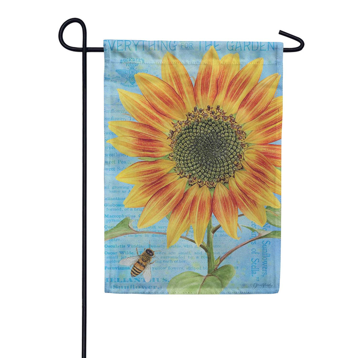 Evergreen Suede 2-Sided Garden Flag - Intricate Sunflower