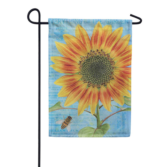 Evergreen Suede 2-Sided Garden Flag - Intricate Sunflower