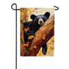 Evergreen Suede 2-Sided Garden Flag - Lazy Black Bear
