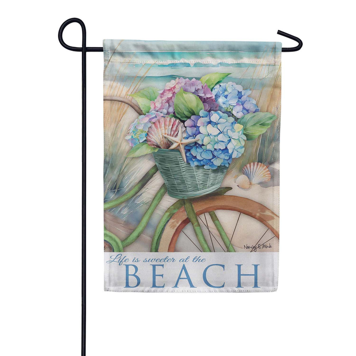 Evergreen Suede 2-Sided Garden Flag - Beach Escape