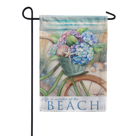 Evergreen Suede 2-Sided Garden Flag - Beach Escape