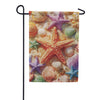 Evergreen Suede 2-Sided Garden Flag - Starfish & Seashells