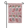 Evergreen Suede 2-Sided Garden Flag - Sweet Jolly Stockings