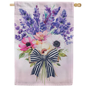 Evergreen Suede 2-Sided House Flag - Colorful Floral Bouquet