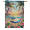 Evergreen Suede House Flag View Of Paradise