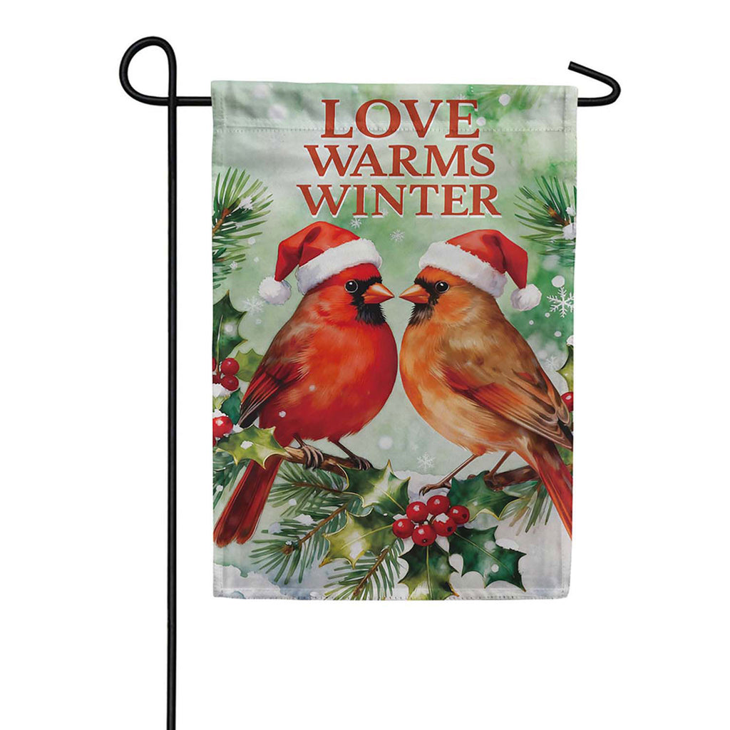 Evergreen Suede 2-Sided Garden Flag - Snowbirds Love Warms Winter