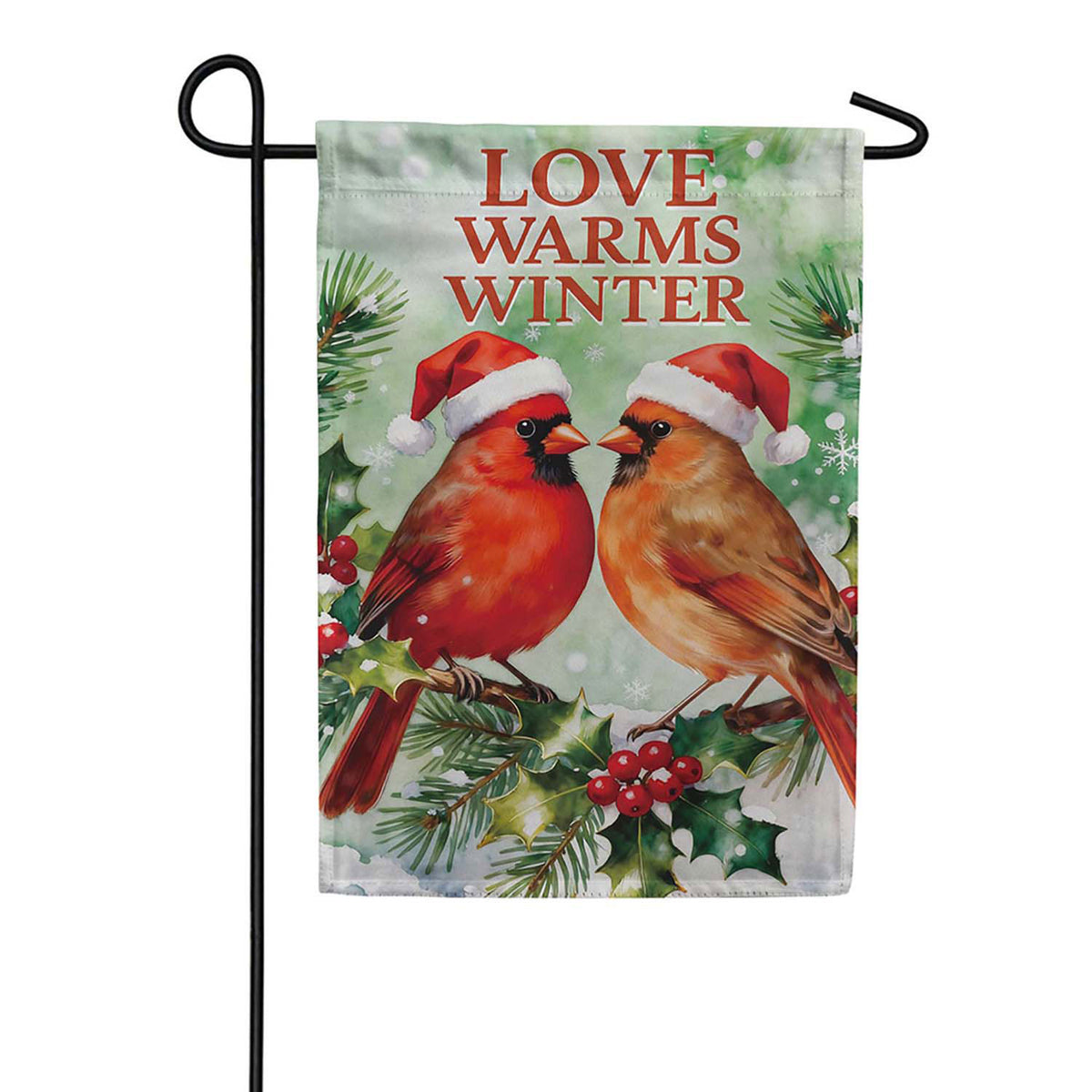 Evergreen Suede 2-Sided Garden Flag - Snowbirds Love Warms Winter