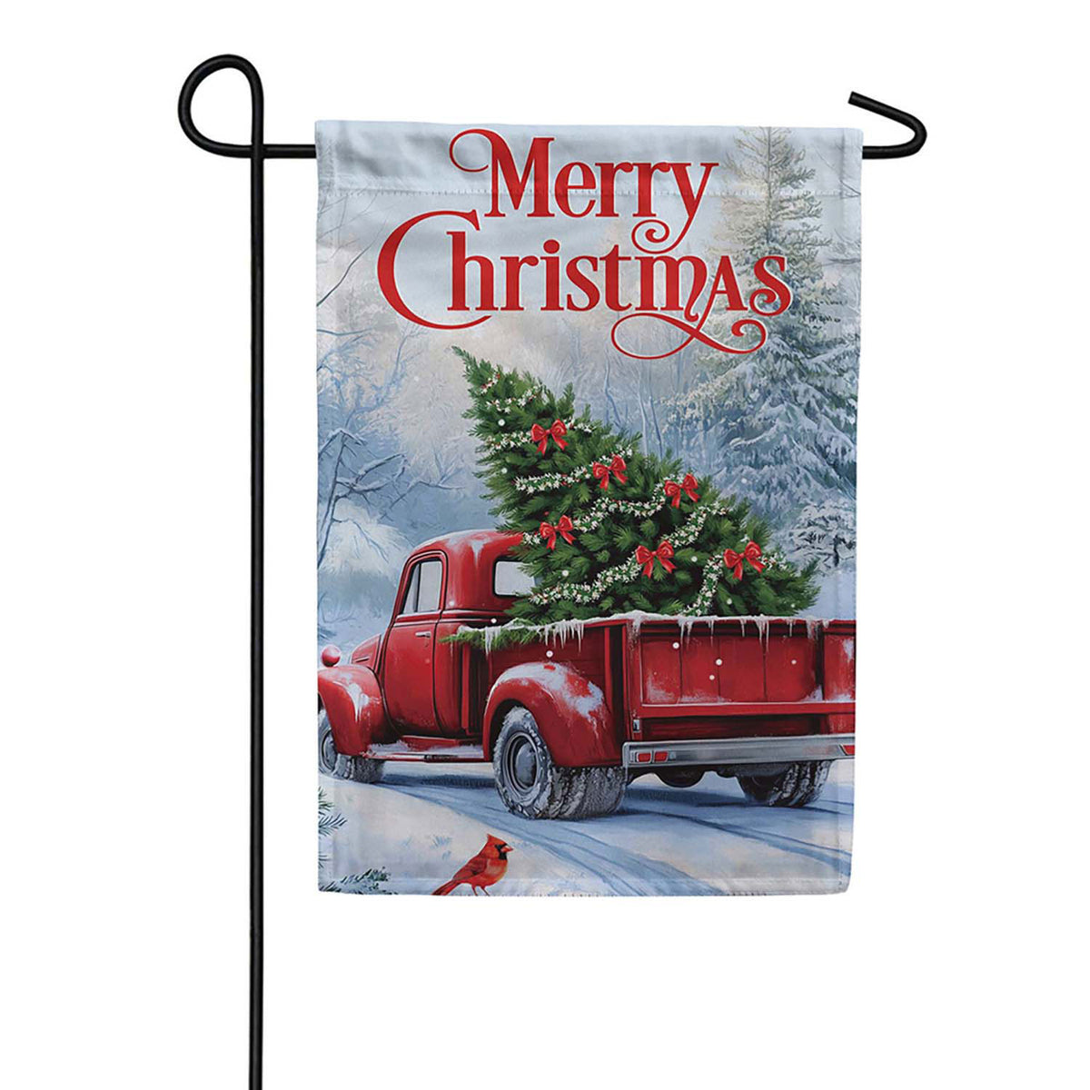 Evergreen Suede 2-Sided Garden Flag - Evergreen Christmas Delivery